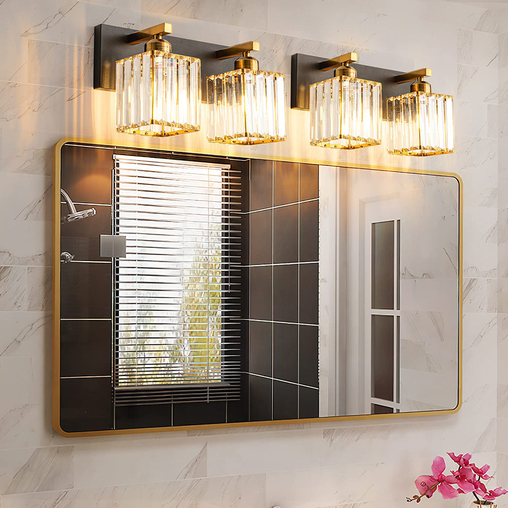 Kristy Vintage LED Metal/Crystal Wall Lamp For Mirror, Gold