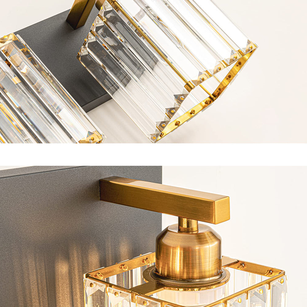 Kristy Vintage LED Metal/Crystal Wall Lamp For Mirror, Gold