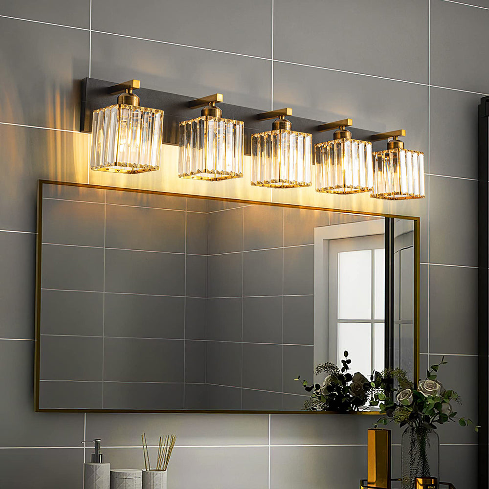 Kristy Vintage LED Metal/Crystal Wall Lamp For Mirror, Gold