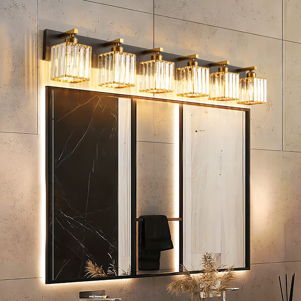 Kristy Vintage LED Metal/Crystal Wall Lamp For Mirror, Gold