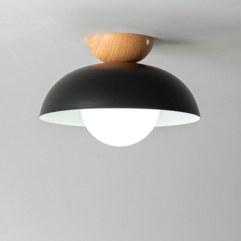 Muto Nordic Pendant Light/Flush Mount Ceiling Light Wood/Metal Black Kitchen Balcony