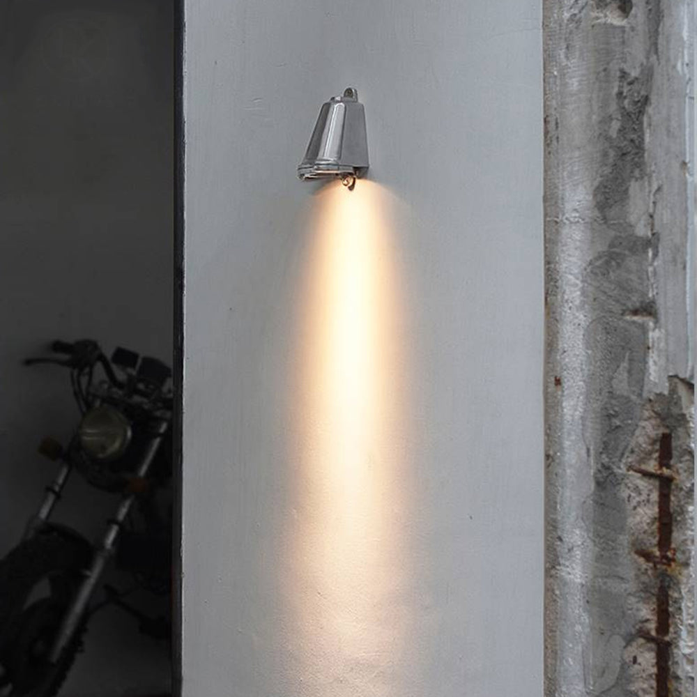 Ray Industrial Metal Bell Shaped Indoor Wall Lamp, Black/Grey/Coppery/Aluminum