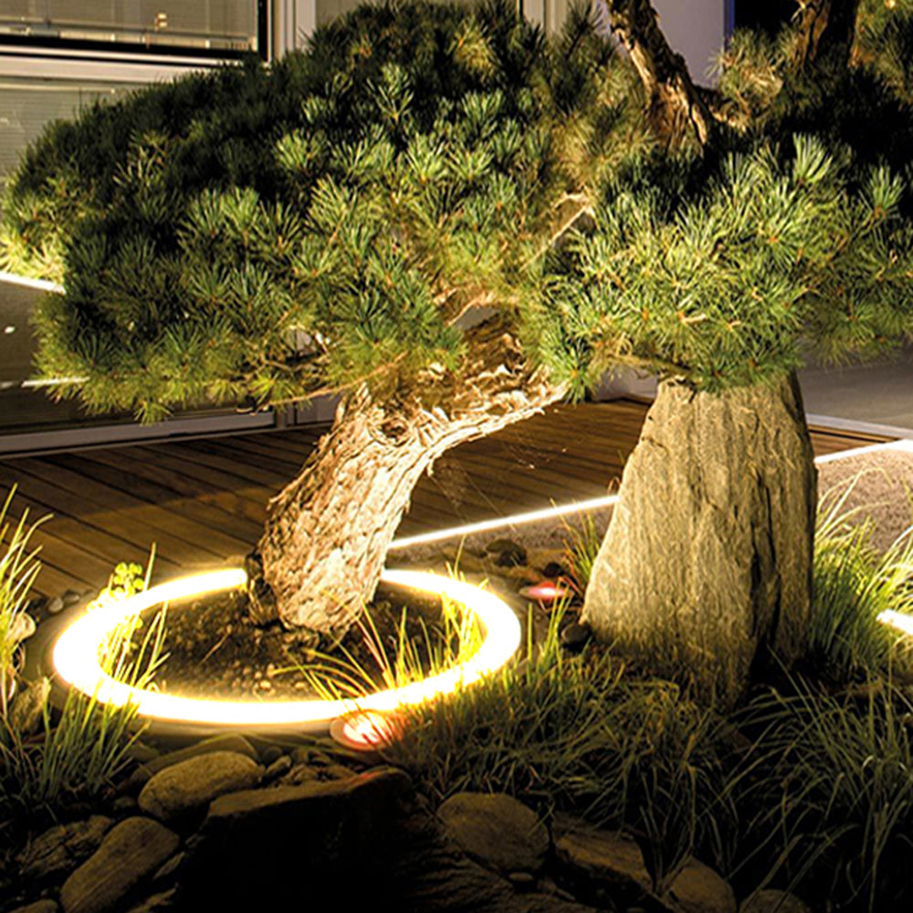 Ray Modern Irregular Metal/Glass Outdoor Ground Light for Trees Black