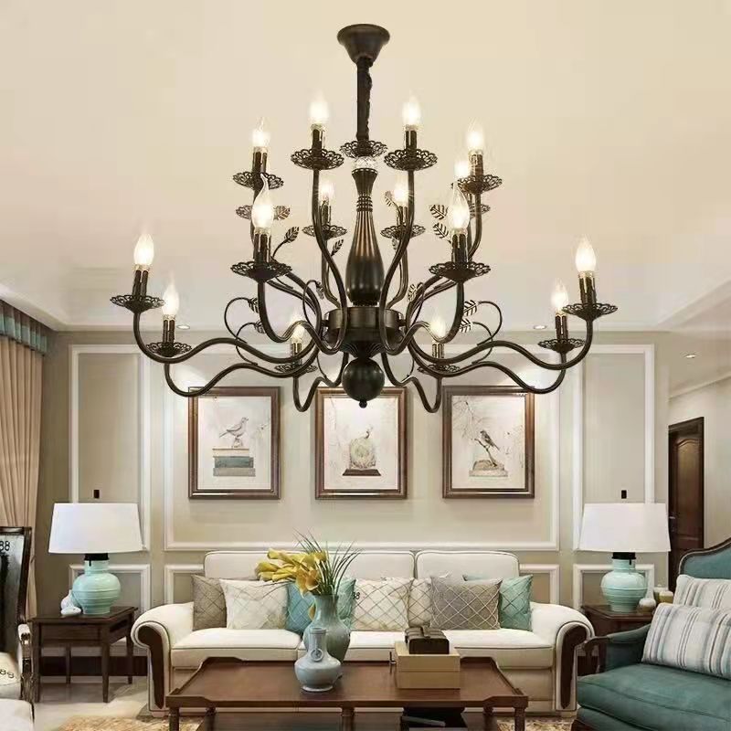 Silva Chandelier Rustic Glass Living Room Bedroom