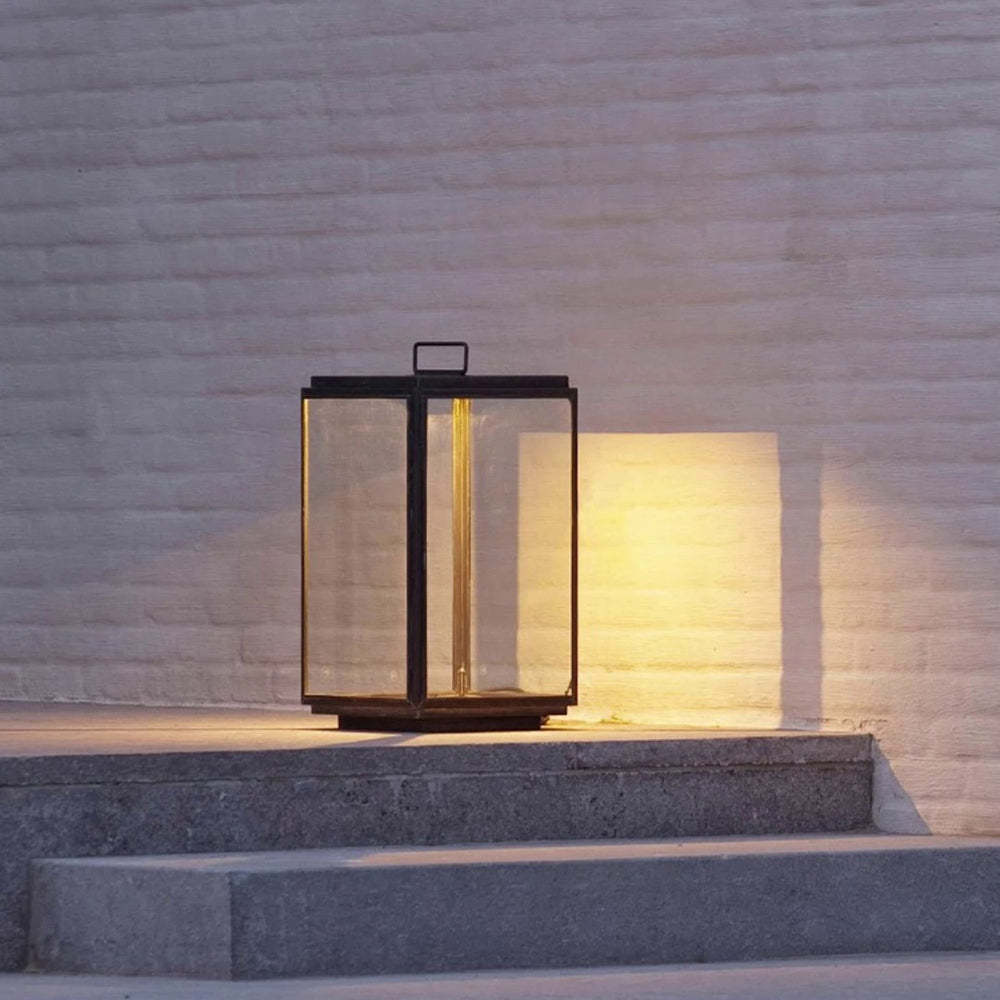 Ray Minimalist Cuboid Outdoor Floor Lamp, Hardwired, Black