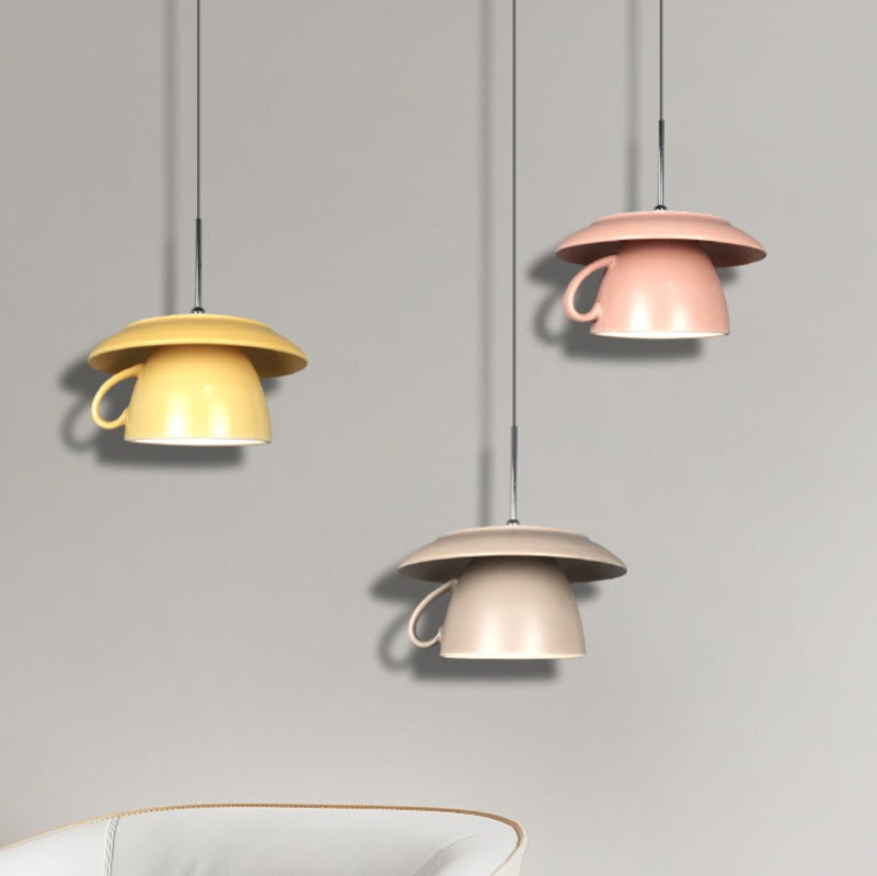 Valentina Pop Art Cup Ceramic LED Pendant Light Study Bedroom