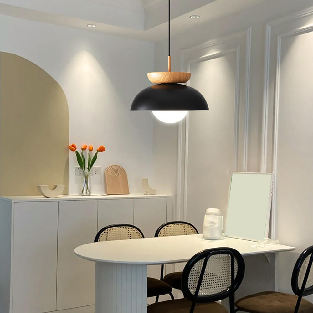 Muto Nordic Pendant Light/Flush Mount Ceiling Light Wood/Metal Black Kitchen Balcony