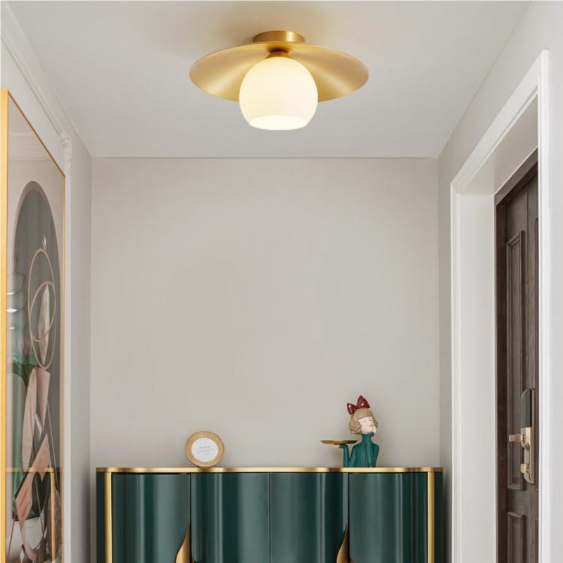 Arisha Nordic Retro LED Flush Mount Ceiling Light Metal Glass Corridor