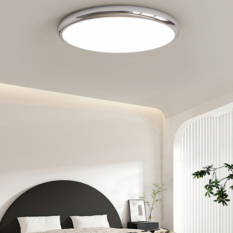 Muto Retro Circle Flush Mount Ceiling Light White Metal Bedroom