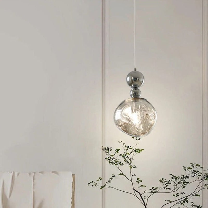 Valentina Retro LED Pendant Light Chrome Metal/Acrylic Bedroom