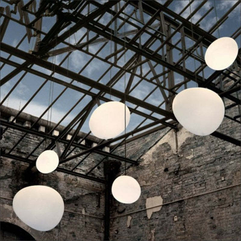 Valentina Sleek Minimalist Floating Egg-shaped Glass Pendant Light