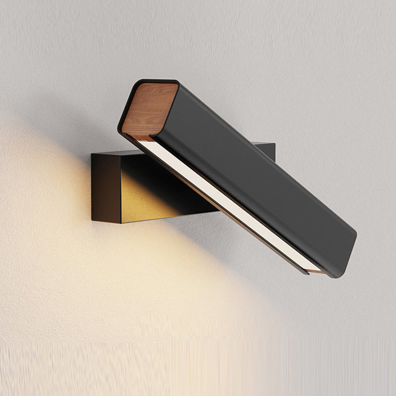 Ray Modern Rectangles Metal Rotatable Wall Lamp, Black/White