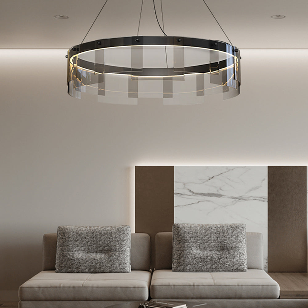 Arisha Modern Ring Metal Pendant Light, Black