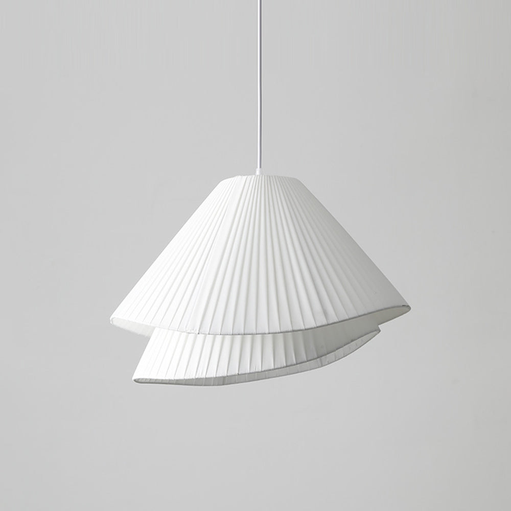 Ritta Minimalist Double Overlap Fabric LED Pendant Light, White