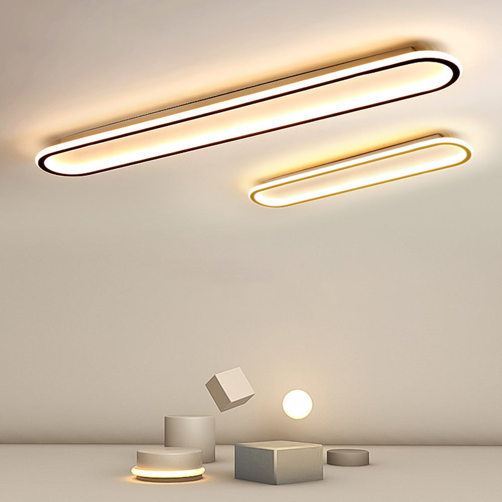 Arisha Modern Rectangular Flush Mount Ceiling Light Black Gold Rose Gold