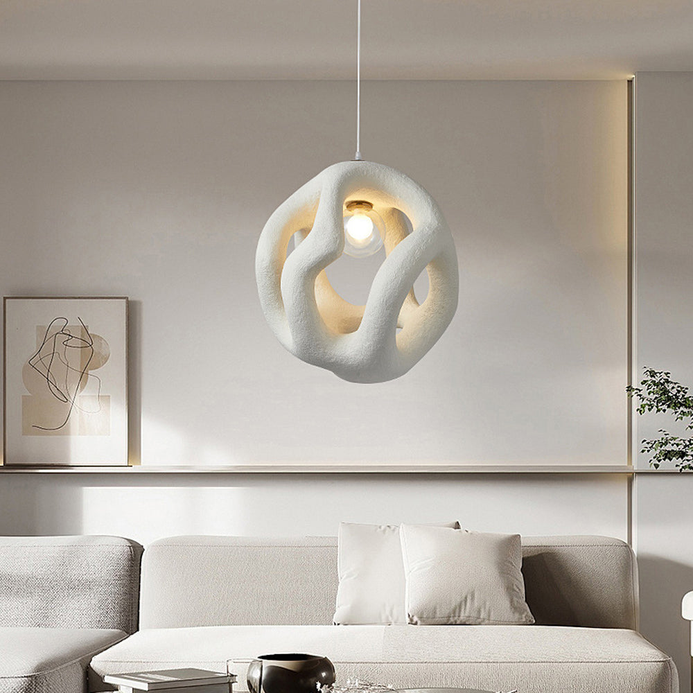 Avi Modern Metal/Resin White/Black Pendant Light