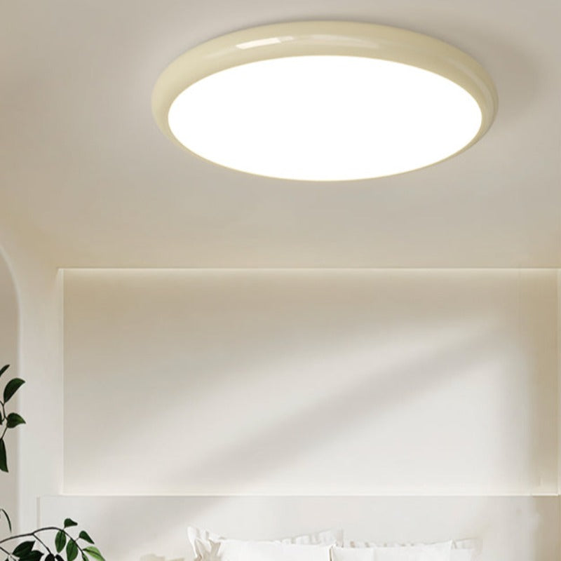 Muto Retro Circle Flush Mount Ceiling Light White Metal Bedroom