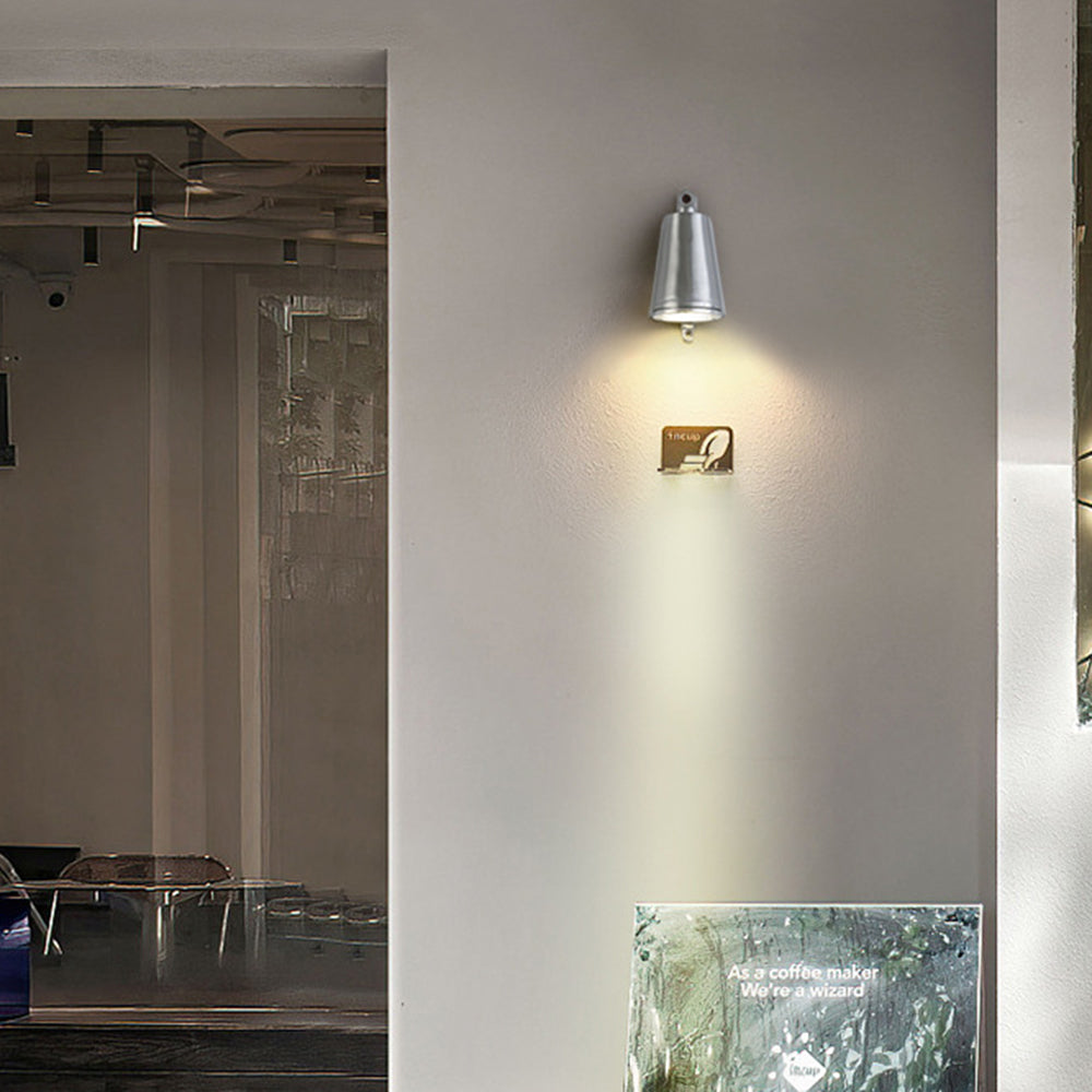 Ray Industrial Metal Bell Shaped Indoor Wall Lamp, Black/Grey/Coppery/Aluminum