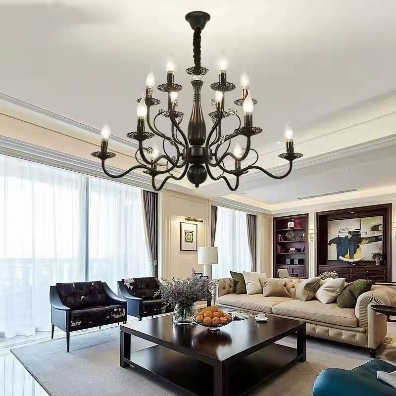 Silva Chandelier Rustic Glass Living Room Bedroom