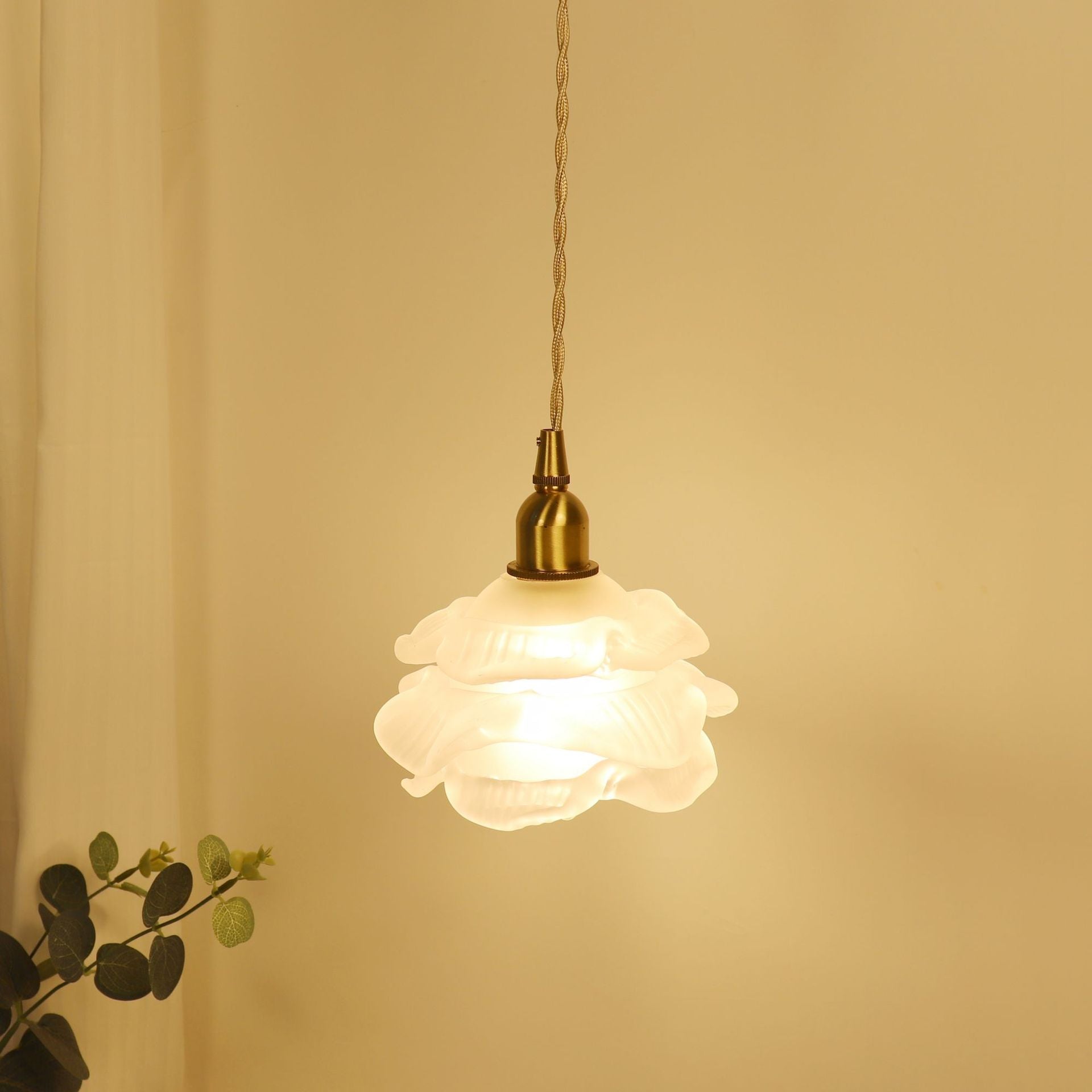 Valentina Romantic Retro Rose Pendant Light Clear Glass Bedroom