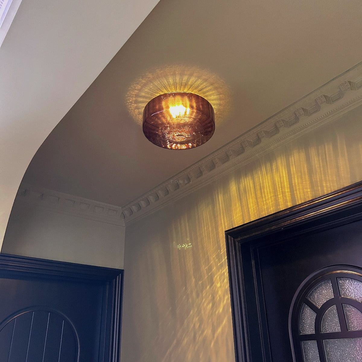 Aria Modern Round Flush Mount Ceiling Light Glass Kitchen