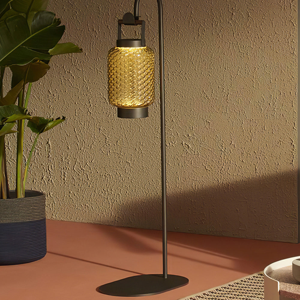 Ray Vintage Lantern Metal/Glass Outdoor Floor Lamp
