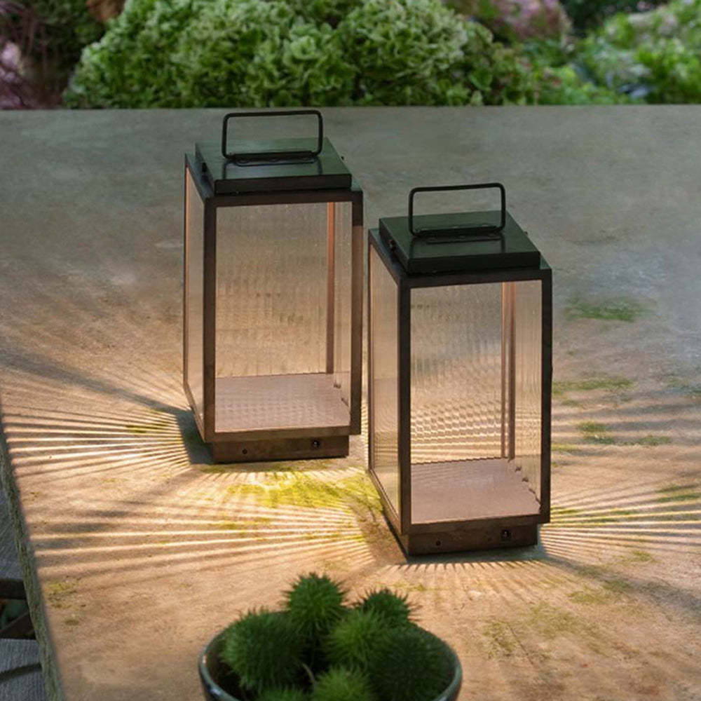 Ray Minimalist Cuboid Outdoor Floor Lamp, Hardwired, Black
