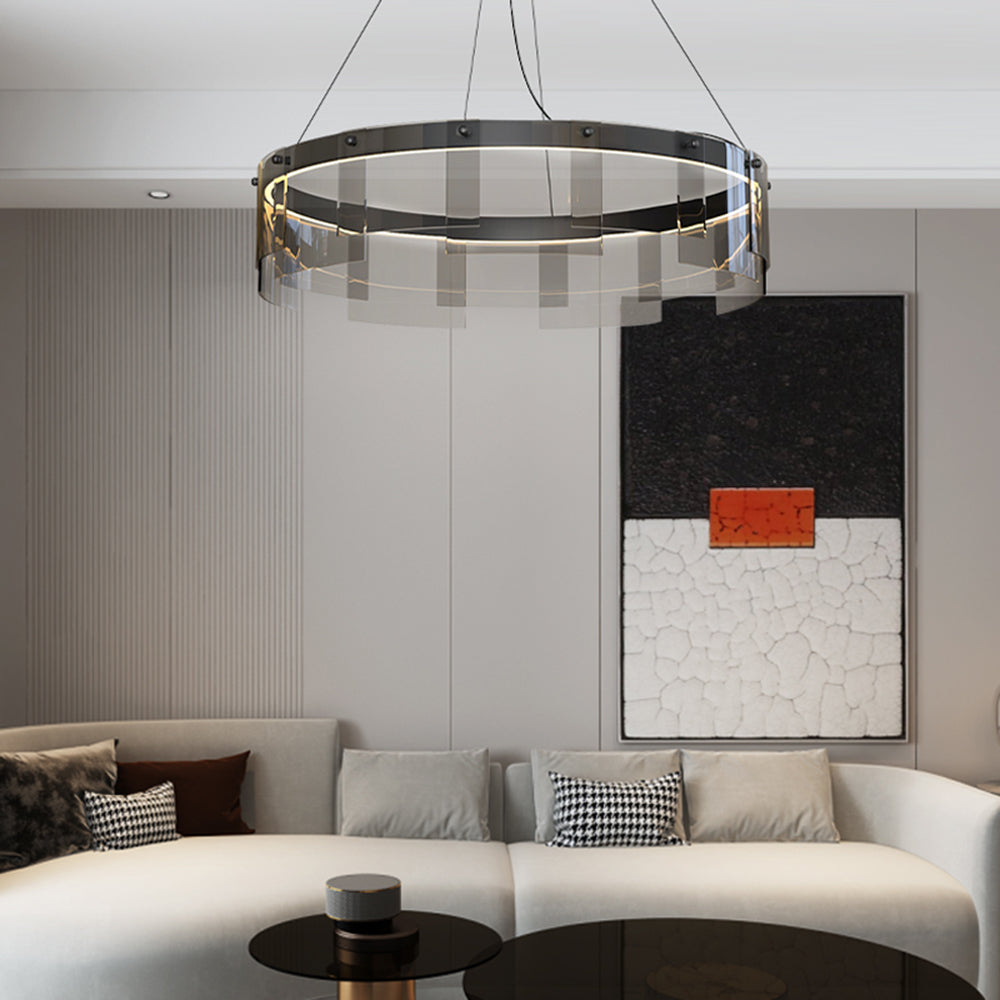 Arisha Modern Ring Metal Pendant Light, Black
