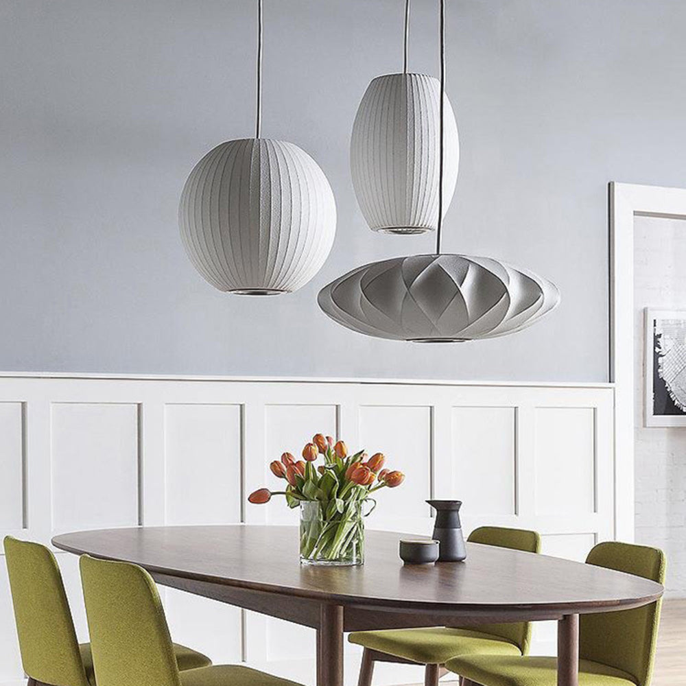 Ritta Vintage Artificial White Silk Shade Single Pendant Light