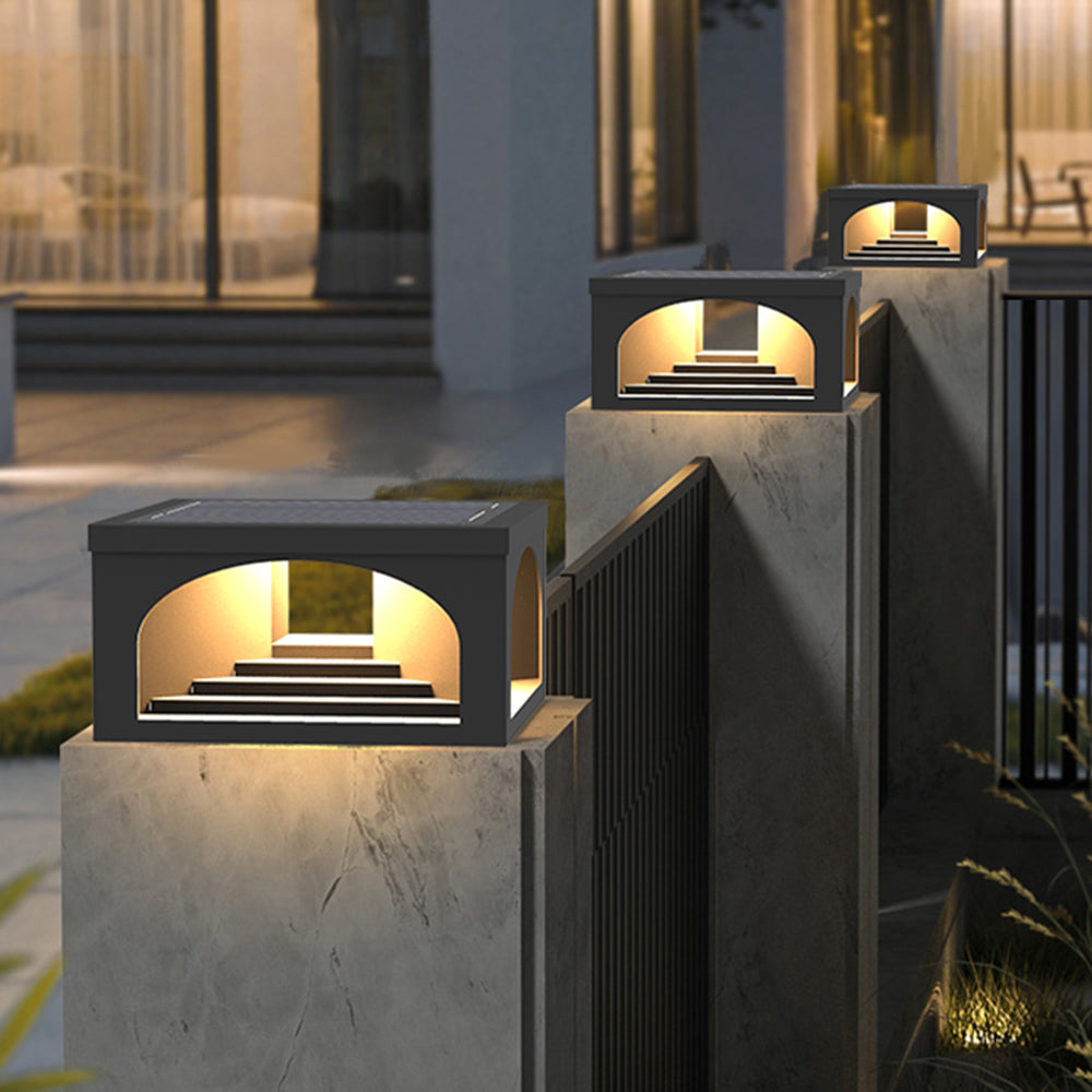 Ray Modern Stair Metal Solar Outdoor Pier-Mount Pillar Light