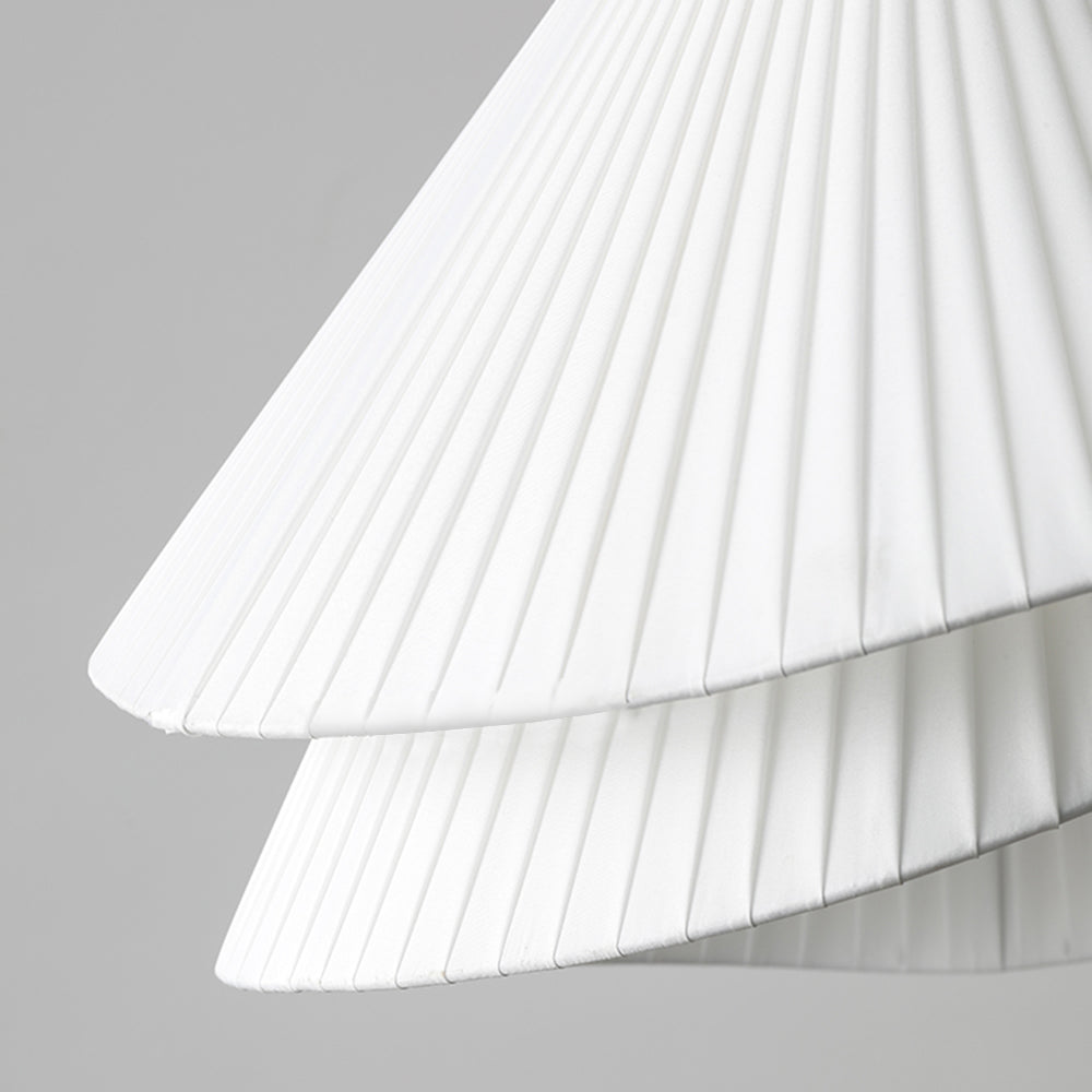 Ritta Minimalist Double Overlap Fabric LED Pendant Light, White