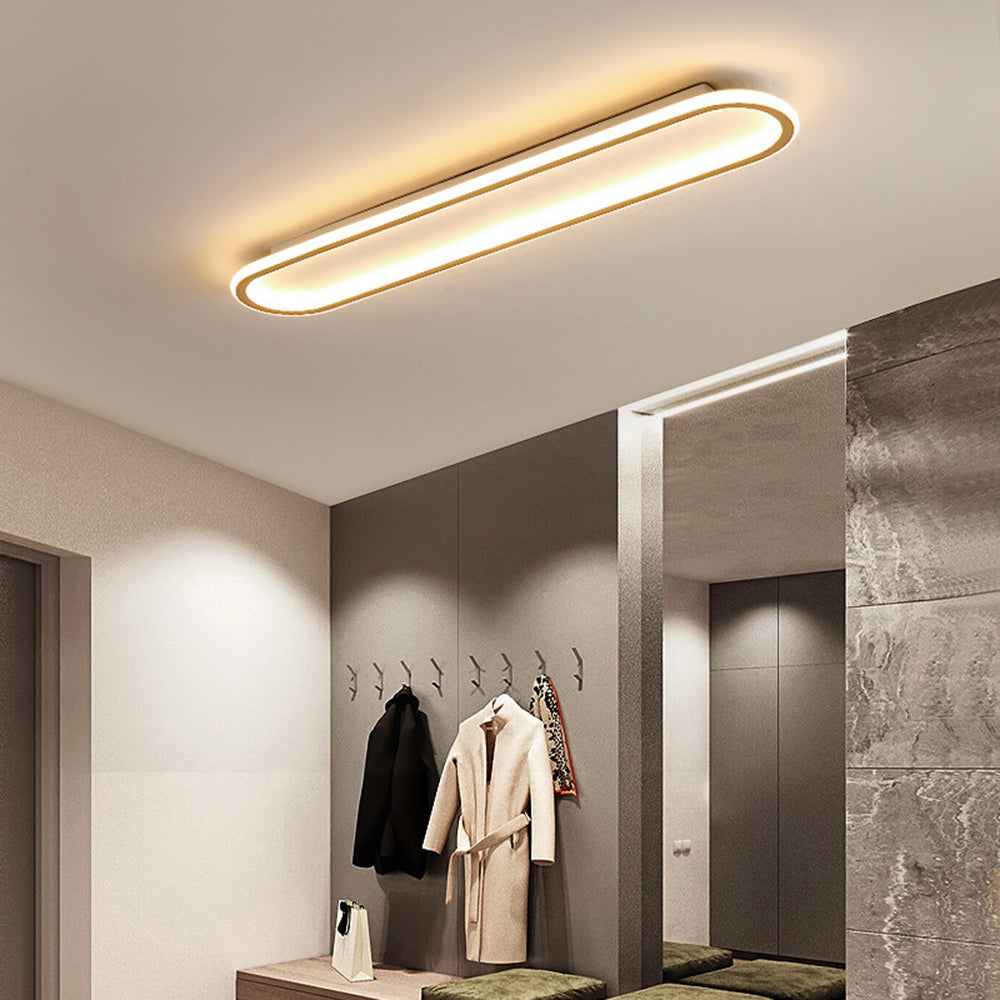 Arisha Modern Rectangular Flush Mount Ceiling Light Black Gold Rose Gold