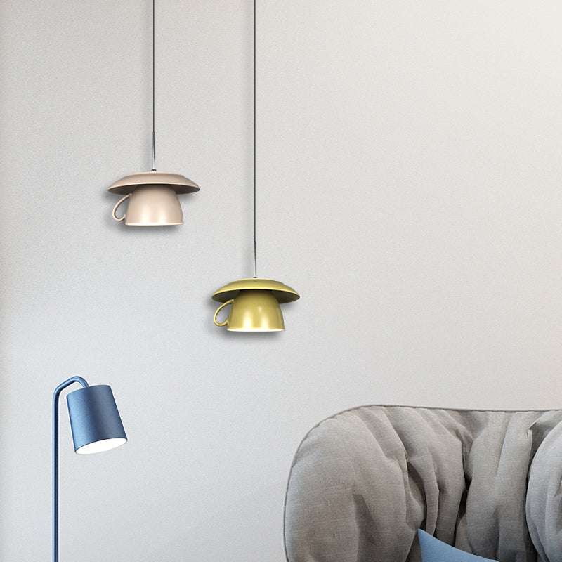 Valentina Pop Art Cup Ceramic LED Pendant Light Study Bedroom