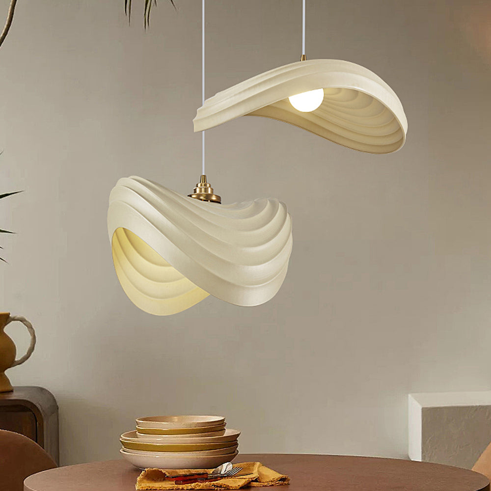 Ritta Wabi-Sabi Minimalisme Ripple Pendant Light, Resin&Metal