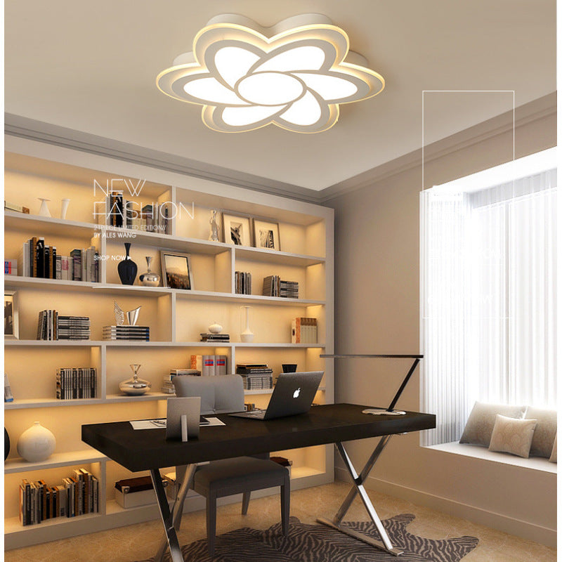 Arisha Modern White Flower Flush Mount Ceiling Light, Metal