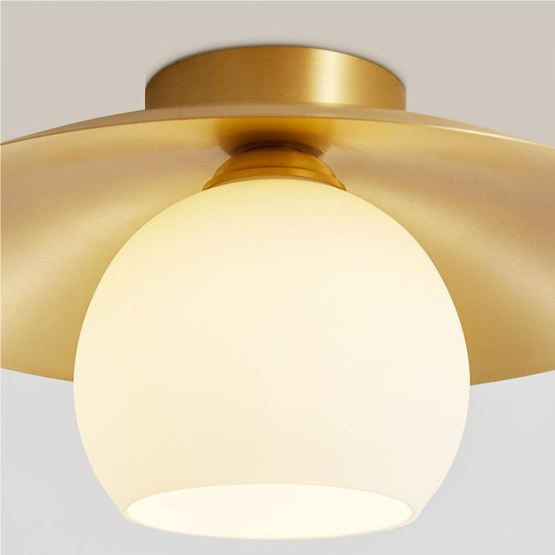 Arisha Nordic Retro LED Flush Mount Ceiling Light Metal Glass Corridor