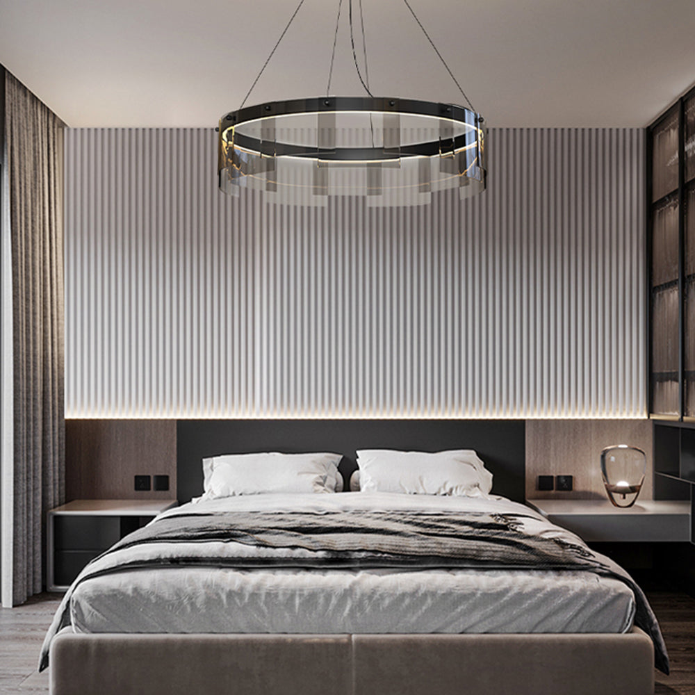 Arisha Modern Ring Metal Pendant Light, Black