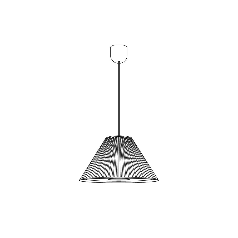 Ritta Pleated Pendant Light Wabi Sabi, Metal/Fabric, Living Room