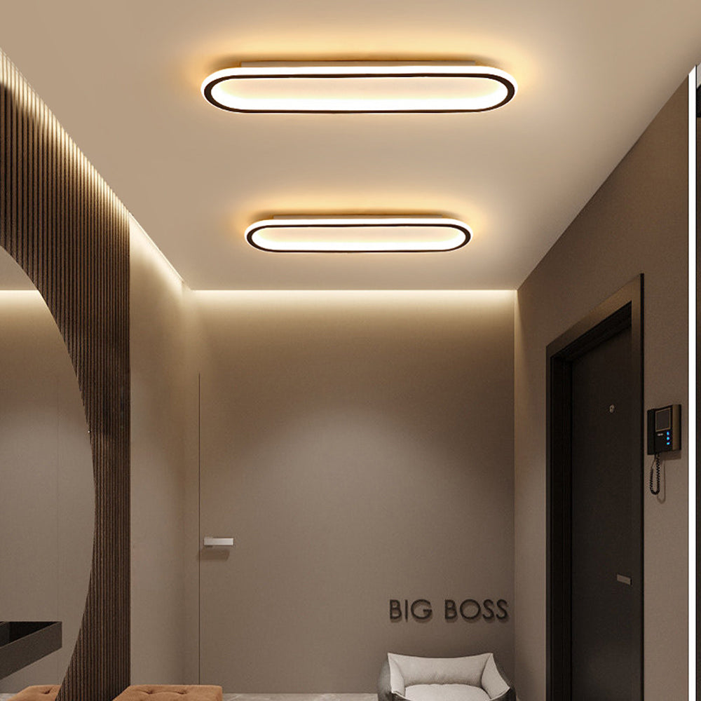 Arisha Modern Rectangular Flush Mount Ceiling Light Black Gold Rose Gold