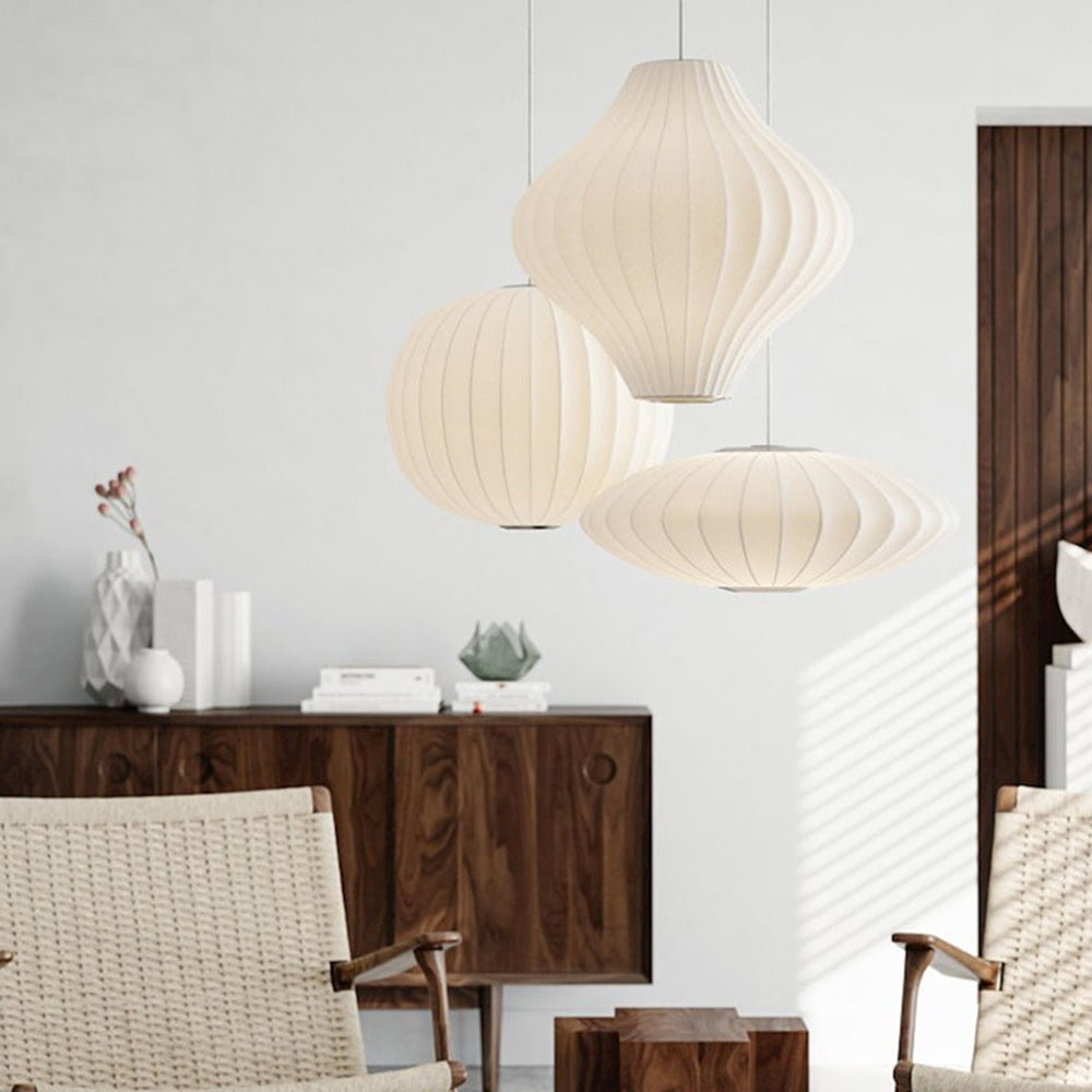Ritta Vintage Artificial White Silk Shade Single Pendant Light