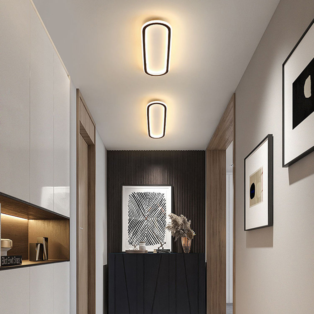 Arisha Modern Rectangular Flush Mount Ceiling Light Black Gold Rose Gold