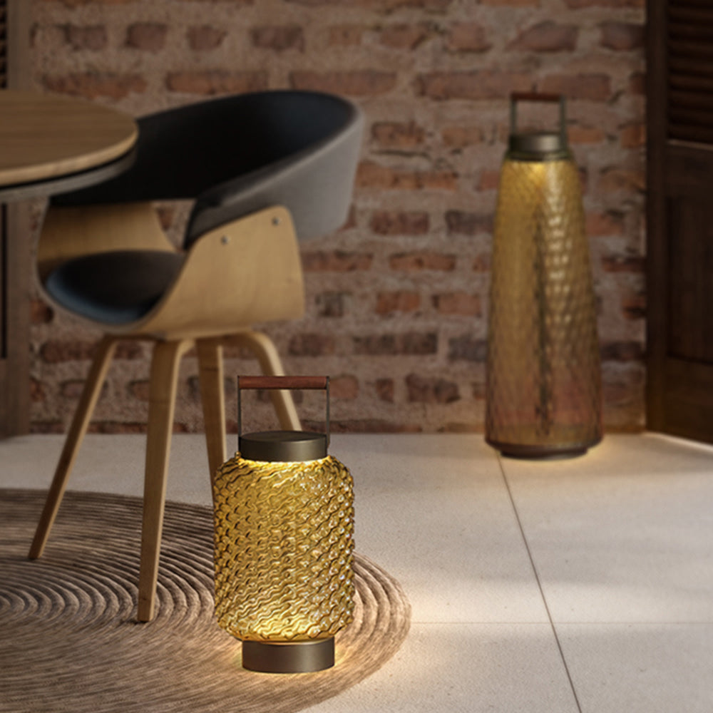 Ray Vintage Lantern Metal/Glass Outdoor Floor Lamp
