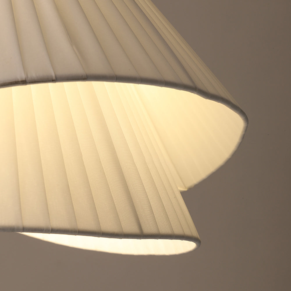 Ritta Minimalist Double Overlap Fabric LED Pendant Light, White