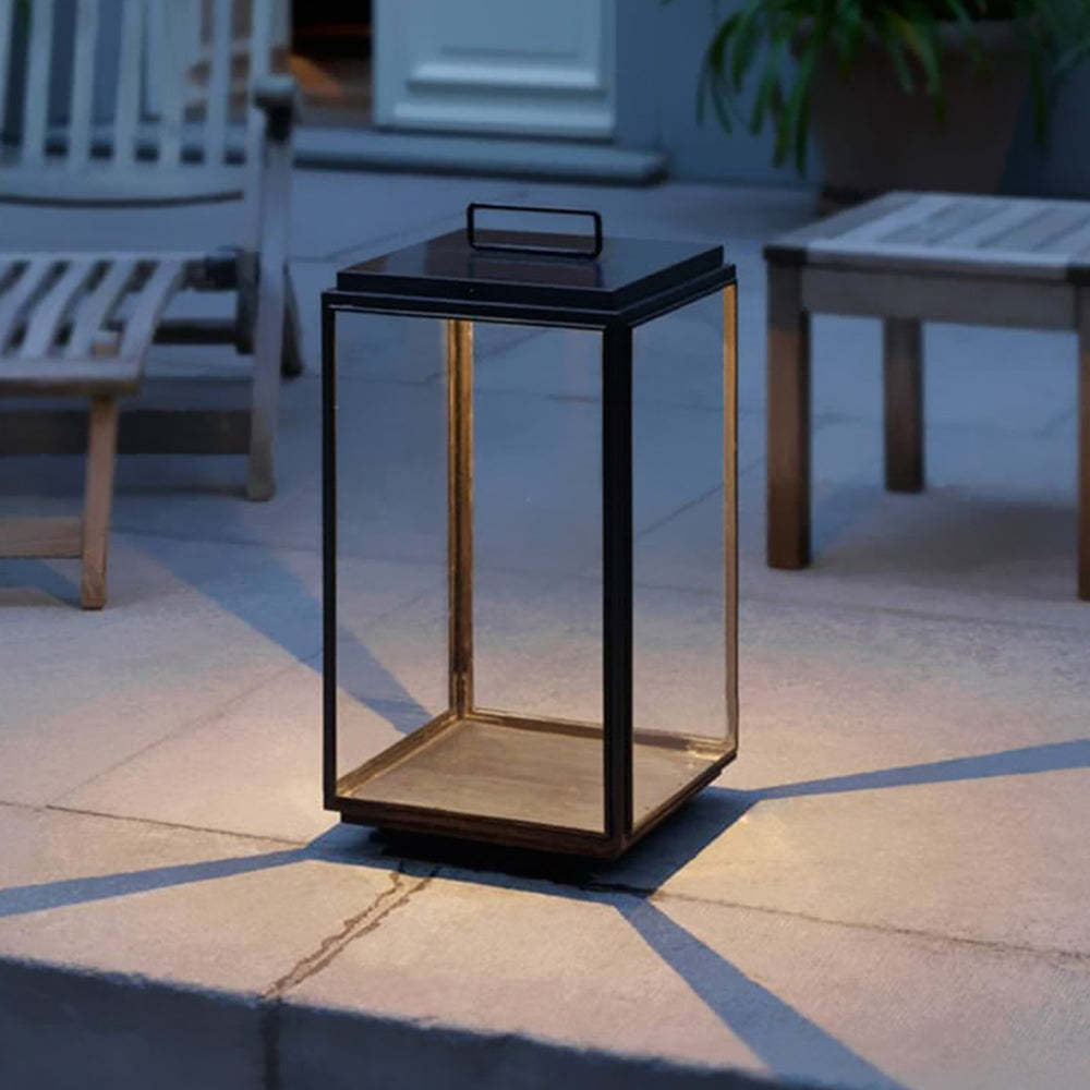 Ray Minimalist Cuboid Outdoor Floor Lamp, Hardwired, Black