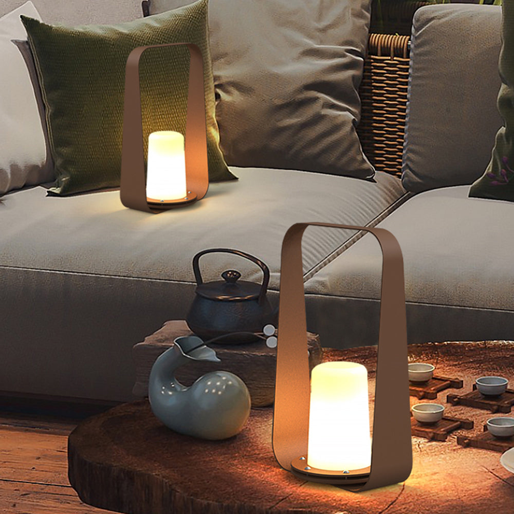 Ray Minimalist Portable Rechargeable Lamp de Table, Coffee/Grey