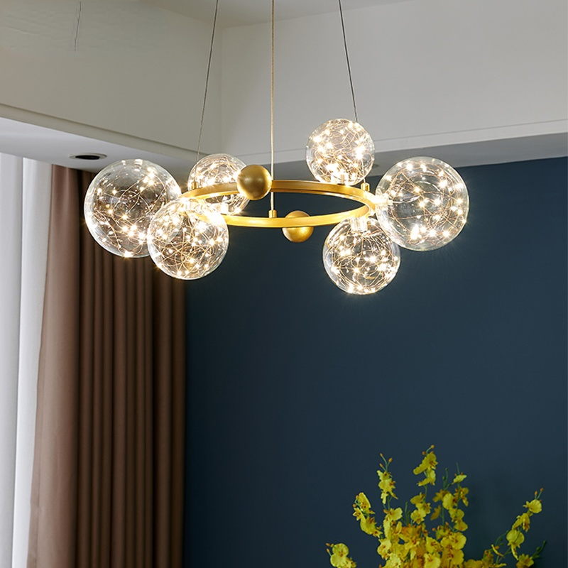 Valentina Art Deco Luminous Sphere Cluster Glass Pendant Light