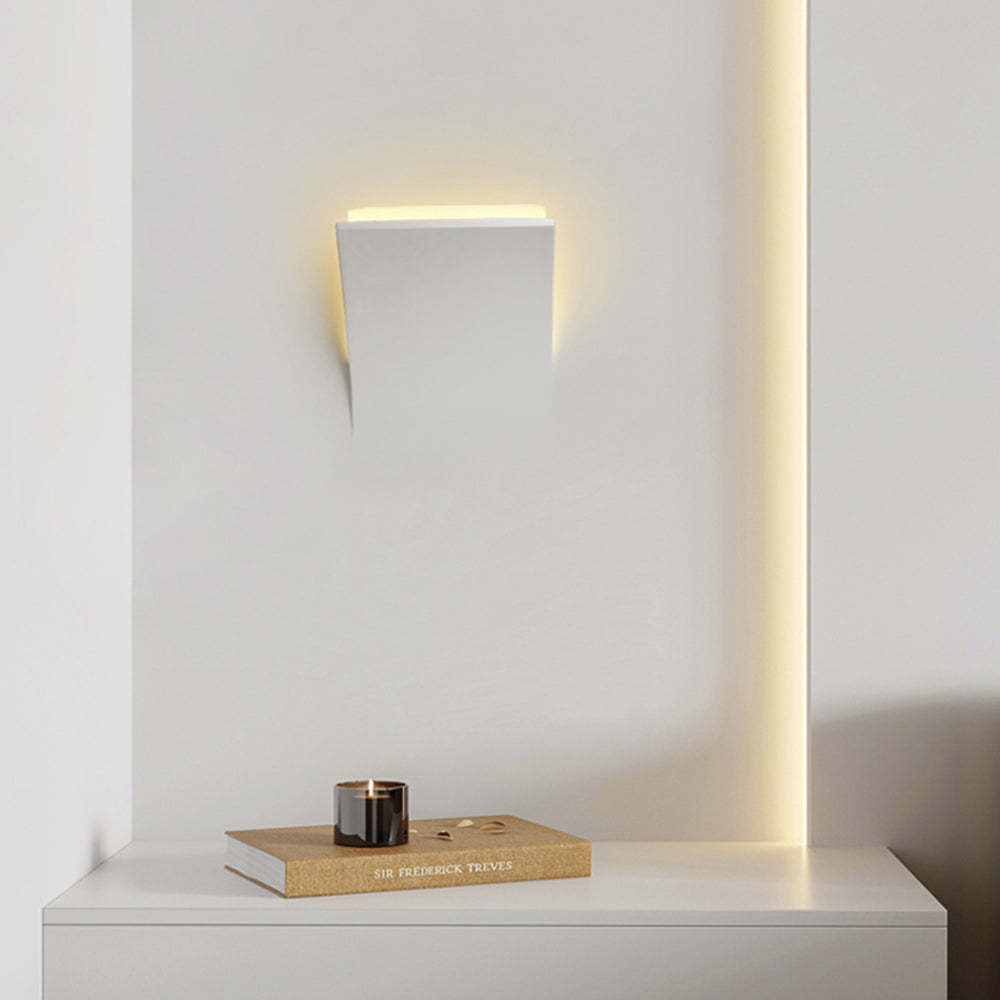 Aria Modern Recessed Metal/Plaster LED Wall Lamp, White