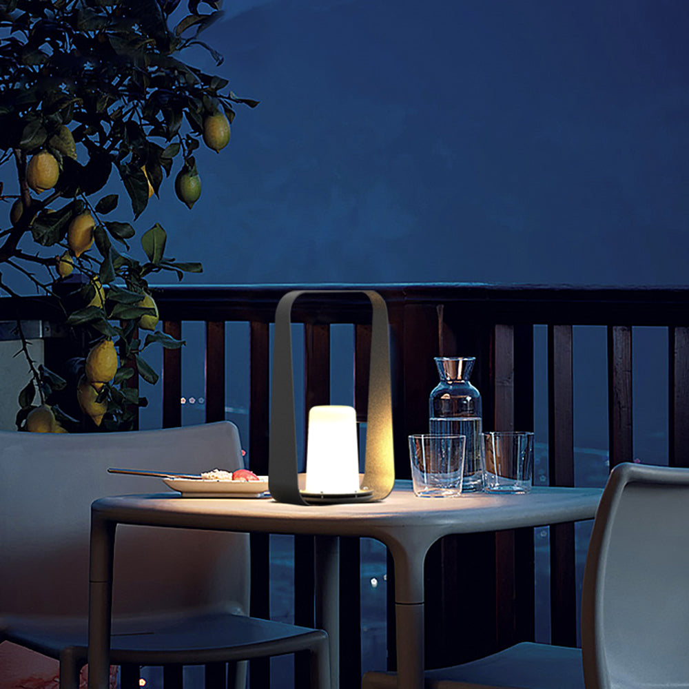 Ray Minimalist Portable Rechargeable Lamp de Table, Coffee/Grey