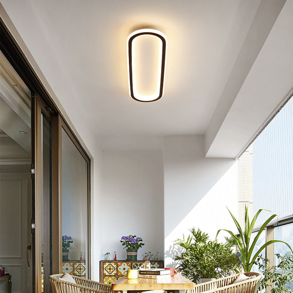 Arisha Modern Rectangular Flush Mount Ceiling Light Black Gold Rose Gold