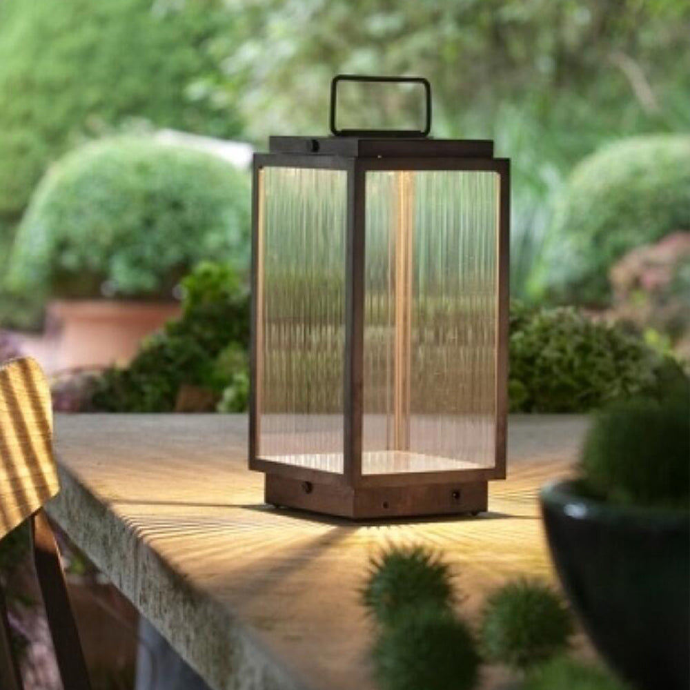 Ray Minimalist Cuboid Outdoor Floor Lamp, Hardwired, Black